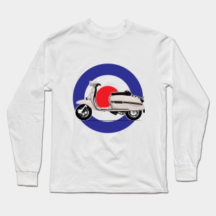 Classic White Italian mods lambretta scooter Long Sleeve T-Shirt